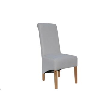 Scroll Back Fabric Chair Natural/oak