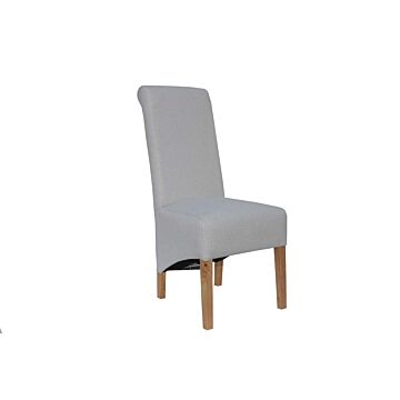 Scroll Back Fabric Chair Natural/oak