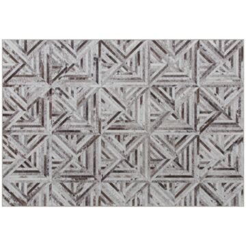 Homcom Modern Area Rug, Triangle Pattern Non-slip Washable Rug, Chenille Floor Carpet For Living Room, Bedroom, Dining Room, Home Office, 290 X 200 Cm, Brown