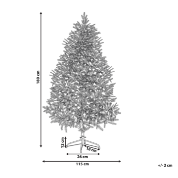 Artificial Christmas Tree Green Pvc Metal Base 180 Cm Traditional Style Beliani