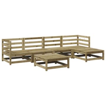 Vidaxl 6 Piece Garden Sofa Set Impregnated Wood Pine