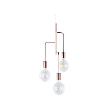 3 Lights Pendant Copper Suspended Loft Style Industrial Beliani