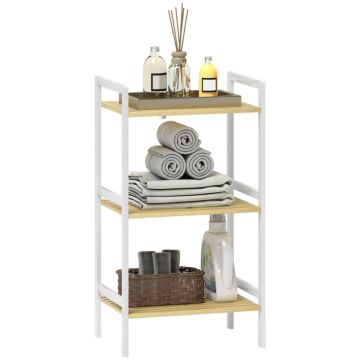 Homcom Three-tier Bamboo Adjustable Shelf Storage Unit
