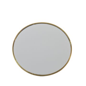 Nala Mirror With Stand Antique Brass D200mm