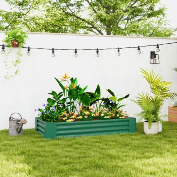 Outsunny 180 X 90cm Galvanised Steel Open Planter - Green