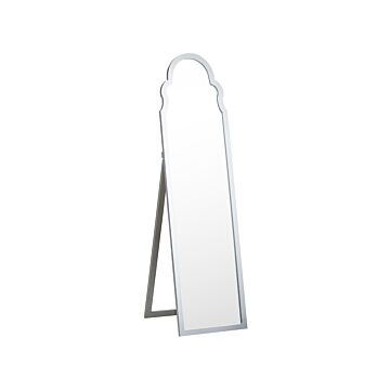 Standing Mirror Silver Mdf Glass 40 X 150 Cm With Stand Decorative Frame Modern Design Beliani