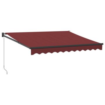 Vidaxl Manual Retractable Awning Burgundy 300x250 Cm