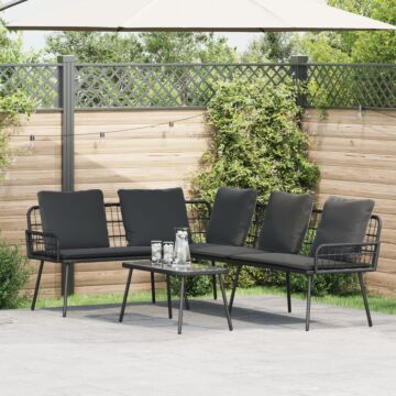 Vidaxl L-shaped Sofa Black 231x173x78 Cm Poly Rattan