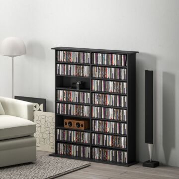 Homcom 720 Cd/396 Dvd/396 Blu-ray Storage Unit - Black