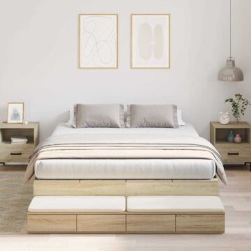 Vidaxl Storage Bed Frame Sonoma Oak 150x200 Cm