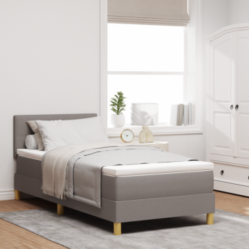 Vidaxl Box Spring Bed With Mattress Taupe 80x200 Cm Fabric