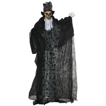 Outsunny 189cm Life Size Outdoor Halloween Decorations Ghost Bridegroom, Animated Prop Animatronic Decor With Sound And Motion Activated, Light Up Eyes, Howling Sound