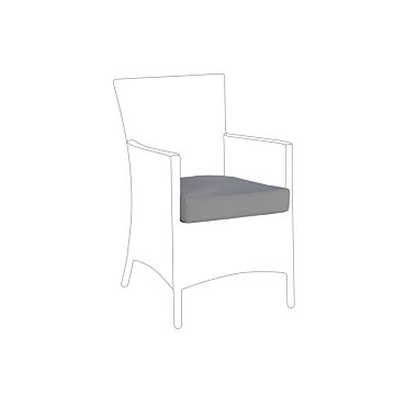 Set Of 8 Seat Cushion Covers Grey Fabric Garden Chair Pillow Case 47 X 47 X 10 Cm Beliani