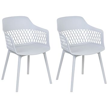 Set Of 2 Dining Chairs Light Grey Synthetic Seat Light Grey Legs Minimalist Design Backrest Modern Scandinavian Beliani
