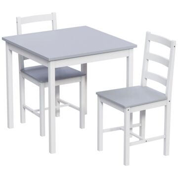 Vida Designs Yorkshire 2 Seater Dining Set, White & Grey