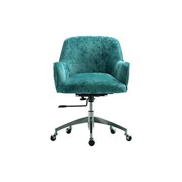 Velvet Upholstered Wheeled Swivel Office Chair