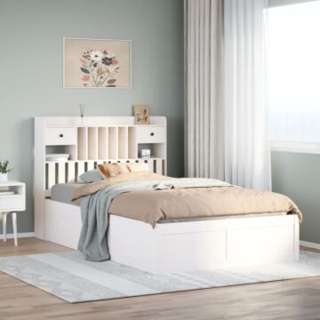 Vidaxl Bed Frame Without Mattress White 120x200 Cm Solid Wood Pine