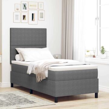 Vidaxl Box Spring Bed With Mattress Light Grey 80x200 Cm Corduroy Fabric