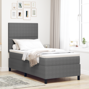 Vidaxl Box Spring Bed With Mattress Light Grey 80x200 Cm Corduroy Fabric