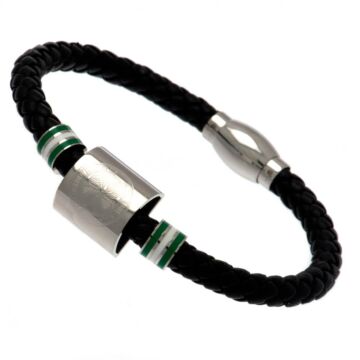 Celtic Fc Colour Ring Leather Bracelet