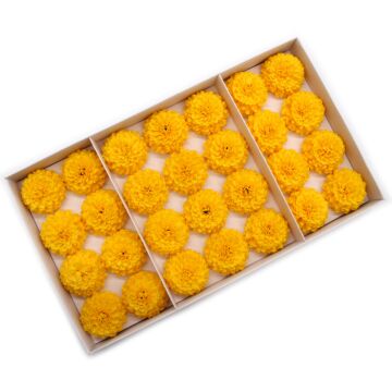 Craft Soap Flower - Small Chrysanthemum - Yellow - Pack Of 10