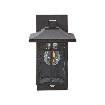 Outdoor Wall Light Lamp Black Iron Glass 30 Cm With Motion Sensor External Retro Design Beliani