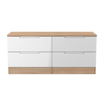 Milan 4 Drawer Bed Box In White & Bardolino Oak