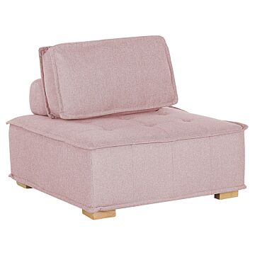 1-seat Section Pink Polyester Solid Wood Legs Tufted Seat Removable Cushion Cover Beliani