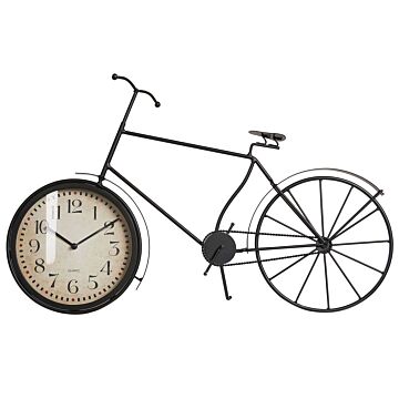 Table Clock Black Metal Frame 37 Cm Bicycle Shape Modern Design Home Accessories Beliani