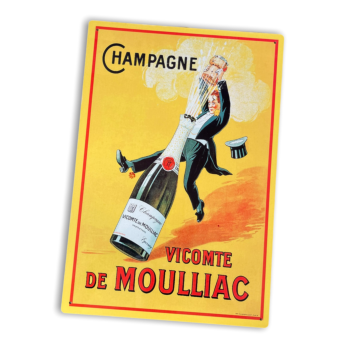 Vintage Metal Sign - Retro Advertising Champagne Vicomte De Moulliac Sign