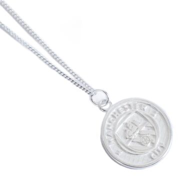 Manchester City Fc Sterling Silver Pendant & Chain