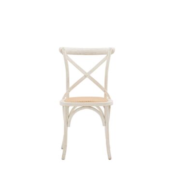 Cafe Chair White/rattan (2pk)