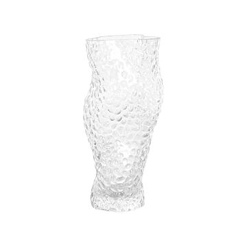 Flower Vase Transparent Glass 23 Cm Decorative Tabletop Home Decoration Modern Design Beliani