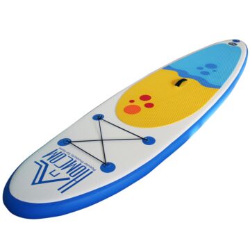 Homcom Inflatable Paddle Stand Up Board, Adjustable Aluminium Paddle Non-slip Deck Board With Isup Accessories & Carry Bag, 305l X 76w X 10h Cm -blue