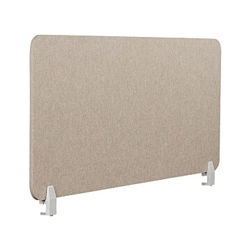 Desk Screen Dark Beige Pet Board Fabric Cover 130 X 50 Cm Acoustic Screen Modular Mounting Clamps