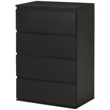 Homcom Chest Of Drawers, 4-drawer Storage Cabinets, Modern Dresser, Storage Drawer Unit For Bedroom