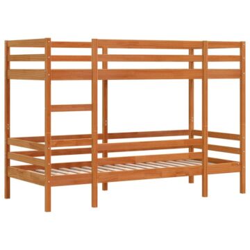 Vidaxl Bunk Bed Wax Brown 90x190 Cm Solid Wood Pine