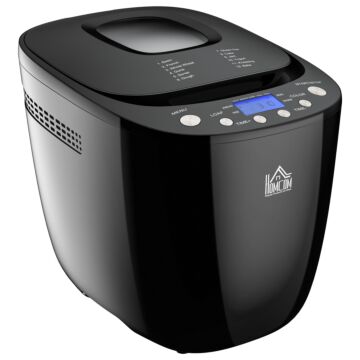 Homcom Digital Bread Maker 550w 12-in-1 Programmed Bread Machine With 13-hour Delay Timer 60 Minutes Keep Warm Function Non-stick Pan 3 Crust Colours