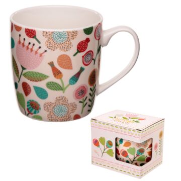 Porcelain Mug - Autumn Falls Floral Design