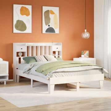 Vidaxl Bed Frame Without Mattress White 150x200 Cm King Size Solid Wood Pine