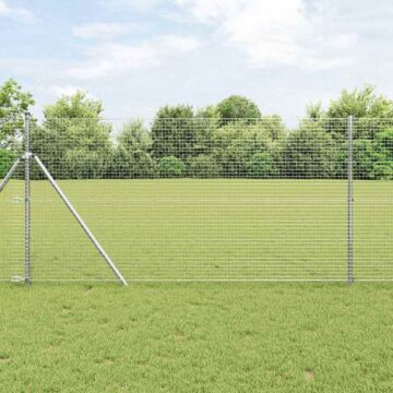 Vidaxl Welded Wire Fence With 13 Posts 1,2x50 M Galvanised Steel