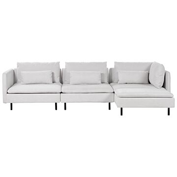 Modular Left Corner Sofa Grey Fabric 3 Seater Sectional Sofa Modern Design Living Room Beliani