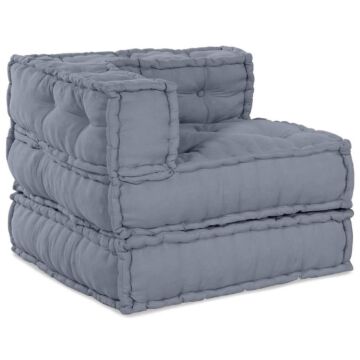 Vidaxl 3-seater Modular Pouffe Sofa Convertible Grey Fabric