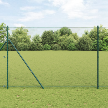 Vidaxl Hexagon Fence Green 1.6x50 M Steel, Vidaxl Fence Posts 13 Pcs Green Ø32 Mm 210 Cm Galvanised Steel