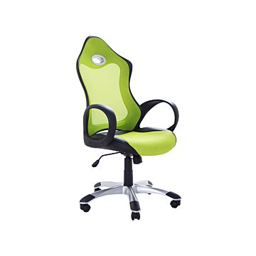 Office Chair Green Mesh Fabric Swivel Tilt Mechanism Adjustable Seat Height Ergonomic Backrest Beliani