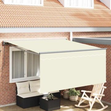 Vidaxl Retractable Awning Cream Large Polyester