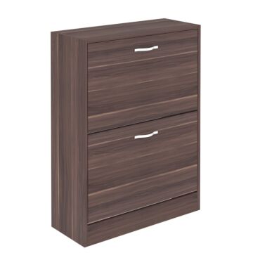 Vida Designs 2 Drawer Shoe Cabinet, Walnut