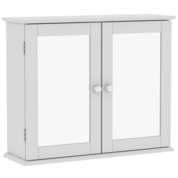 Bath Vida Priano 2 Door Mirrored Wall Cabinet, White