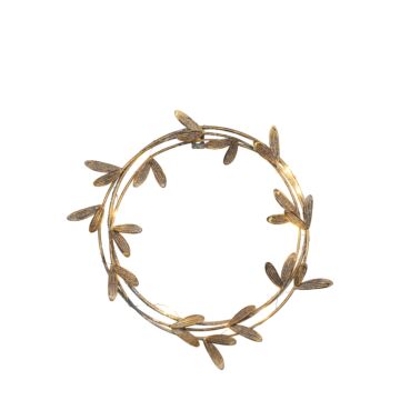 Mistletoe Wreath With Led Gold 300x300x10mm