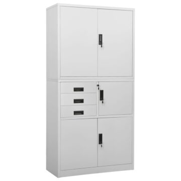 Vidaxl Office Cabinet Light Grey 90x40x180 Cm Steel